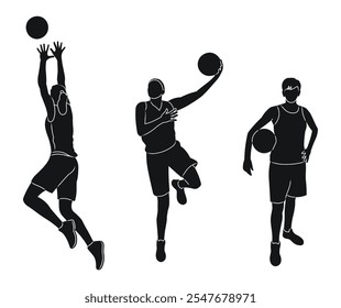 Drawing of basketball woman players, healthy sport championship 