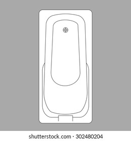 Drawing bath plumbing plan view from above