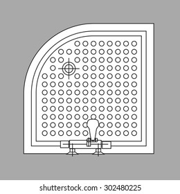 Drawing bath plumbing plan view from above