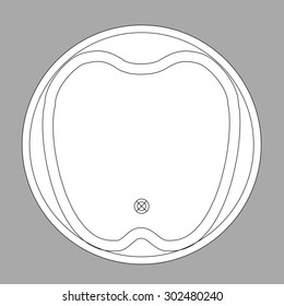 Drawing bath plumbing plan view from above