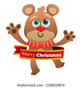 Drawing of bear for christmas