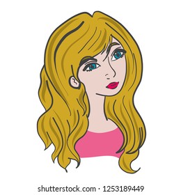 
drawing beautiful girl vector