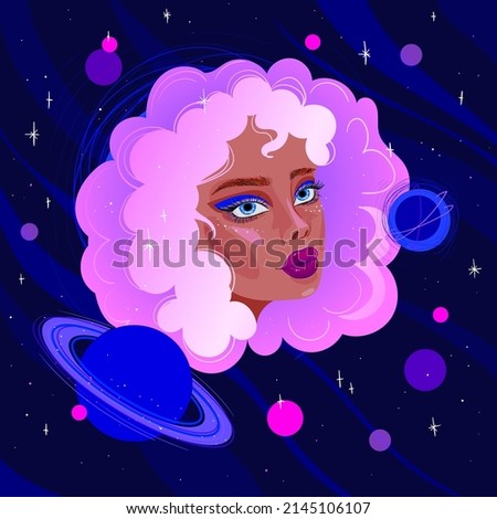 drawing of a beautiful girl, vector graphics
