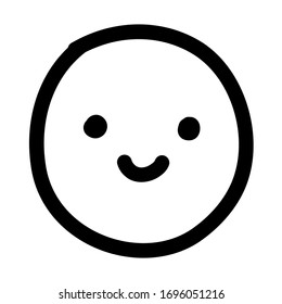 Drawing of a beautiful smile face simple vector basic style illustration isolated on white background