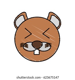 drawing beaver face animal