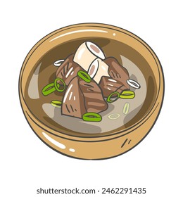 A drawing of beef short rib soup