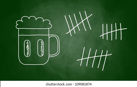 Drawing of beer on blackboard