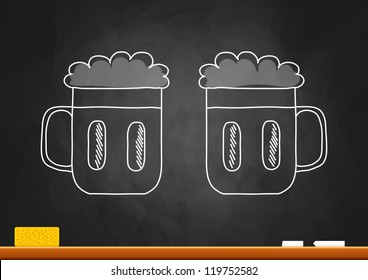 Drawing of beer on blackboard