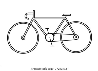 drawing of the bicycle on white background