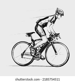 Dibujo del dibujo a mano de la carrera de bicicletas