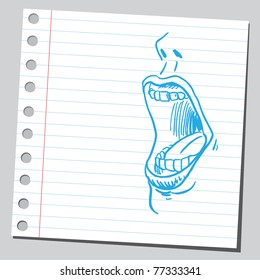 Drawing of a big open mouth