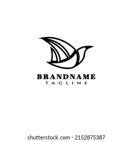 drawing bird logo cartoon icon design template black modern isolated vector illustration