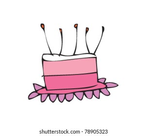 Drawing of a birthday cake