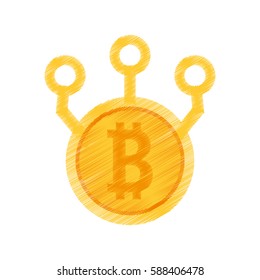 drawing bitcoin web icon vector illustration eps 10