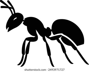 A drawing of black ants on a white background