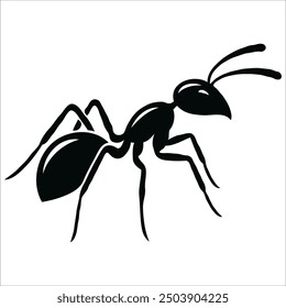 A drawing of black ants on a white background