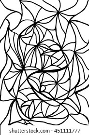 drawing, black crayon, Doodle, coloring pages for kids, adults, vector illustration