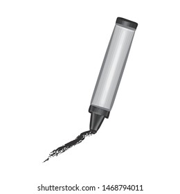 Drawing Of A Black Crayon Vector Illustration