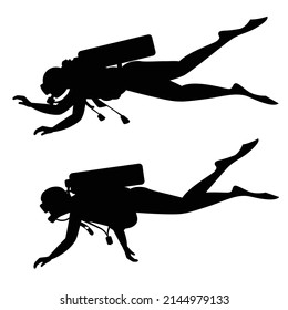 drawing of a black diver on a white background