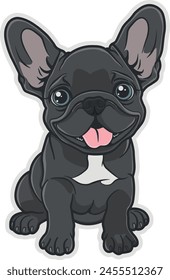 drawing of a black dog sticker without background