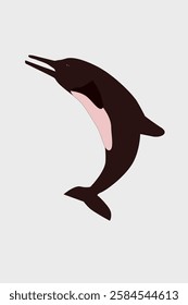 drawing of a black Dolphin with a white belly
