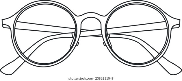 drawing black glasses without background