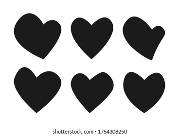 Dibujar el Corazón Negro Como Vector, Conceptos Violentos, Icono.
