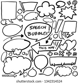 Drawing Black lines speech bubbles for comic or insert words inside blank frames  