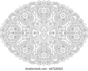 Drawing black mandala. 