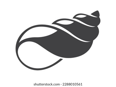 Drawing black shells,sea creatures icon on white background.