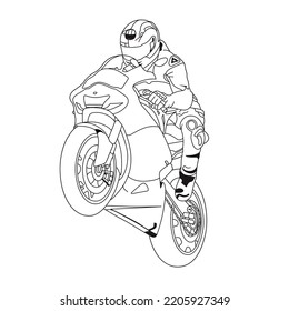 drawing black and white motorcycle vector illustration design