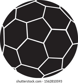 Drawing of a black and white soccer ball. Football is the most popular part of people's games and sports in the whole world