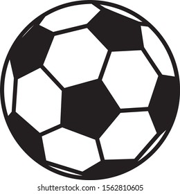 Drawing of a black and white soccer ball. Football is the most popular part of people's games and sports in the whole world