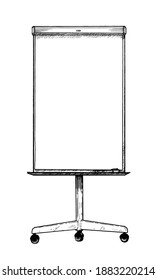 Drawing Of Blank Office Whiteboard On The Monopod.