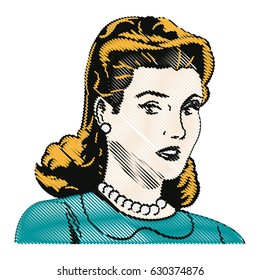 drawing blonde woman pop art angry expression