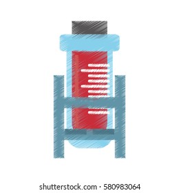 drawing blood test tube sample with rack vector illustration eps 10