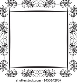 Drawing blossom flower frame, various pattern for greeting card and invitation card. Vector