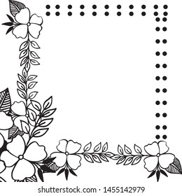 Drawing blossom flower frame, various pattern for greeting card and invitation card. Vector