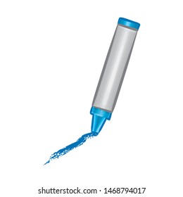 Drawing Of A Blue Crayon Vector Illustration