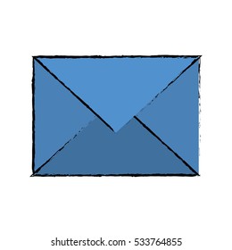drawing blue email envelope received social media
