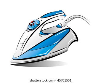 Drawing of the blue iron, vector illustration