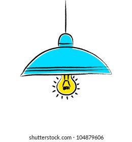 Drawing of blue lamp