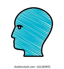 drawing blue profile head idea