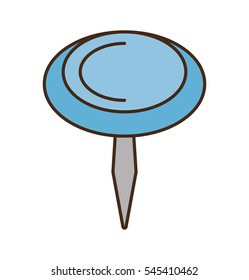 drawing blue pushpin map school vector illustration eps 10