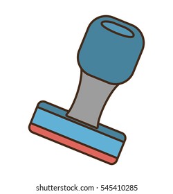 drawing blue rubber stamping supplies vector illustration eps 10