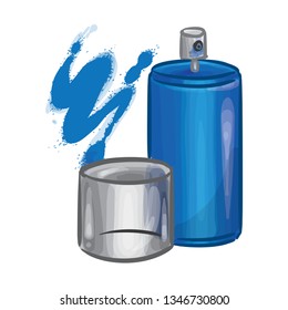 Drawing Of A Blue Spray Paint Can Vector Illustration