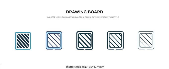 drawing board icon in different style vector illustration. two colored and black drawing board vector icons designed in filled, outline, line and stroke style can be used for web, mobile, ui