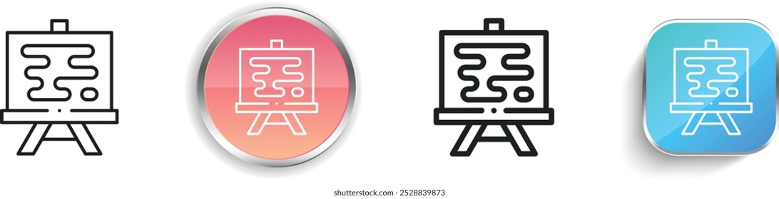 drawing board icon. Thin Linear, Regular and Button Style Design Isolated On White Background