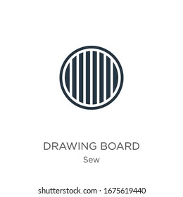 Vector de icono de la tarjeta de dibujo. Icono de diseño de tablero plano de la colección de coser aislado en fondo blanco. La ilustración vectorial se puede utilizar para diseño gráfico web y móvil, logotipo, eps10