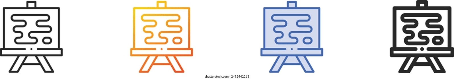 drawing board icon.Thin Linear, Gradient, Blue Stroke and bold Style Design Isolated On White Background